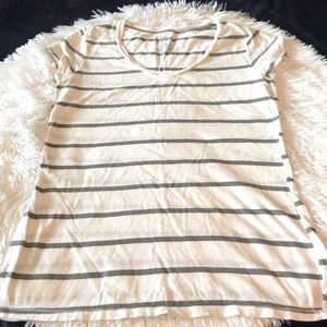 No Boundaries White & Green Striped Shirt